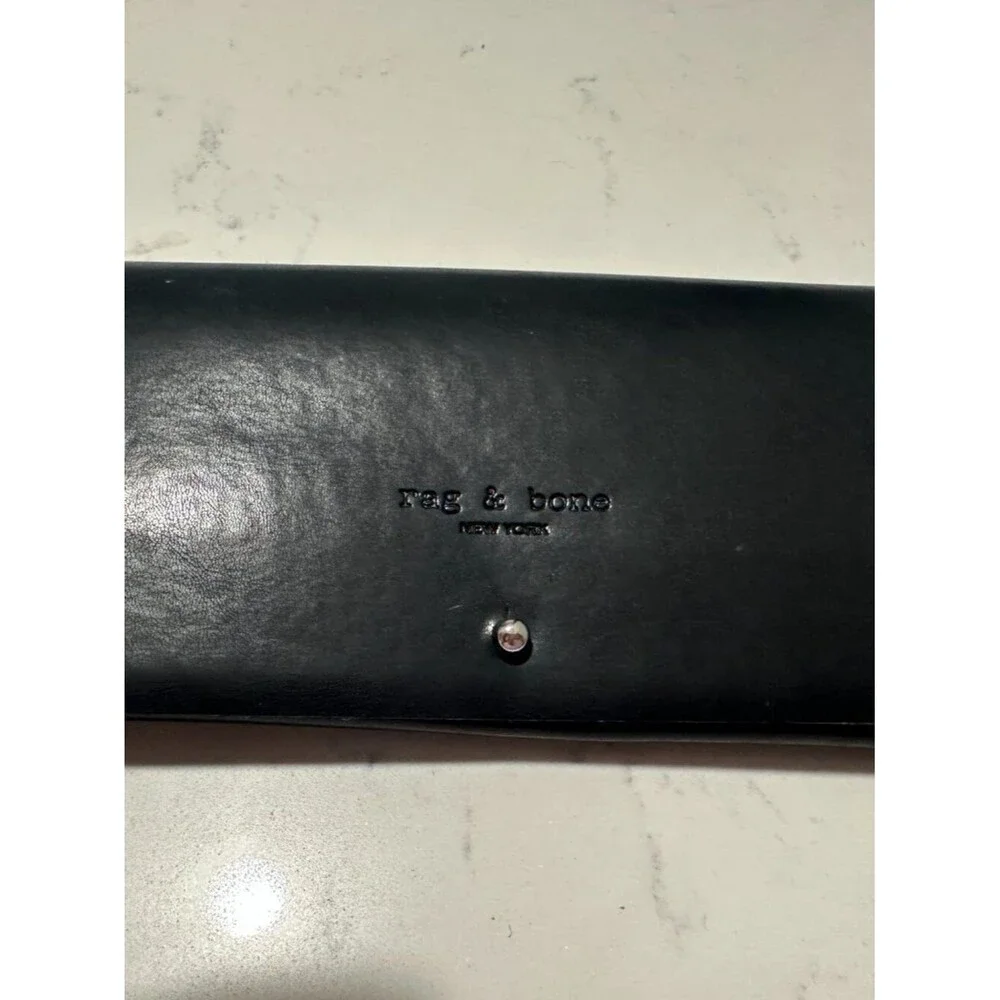 Rag & Bone New York Black Eyeglass Sunglasses Case Faux Leather Minimalist